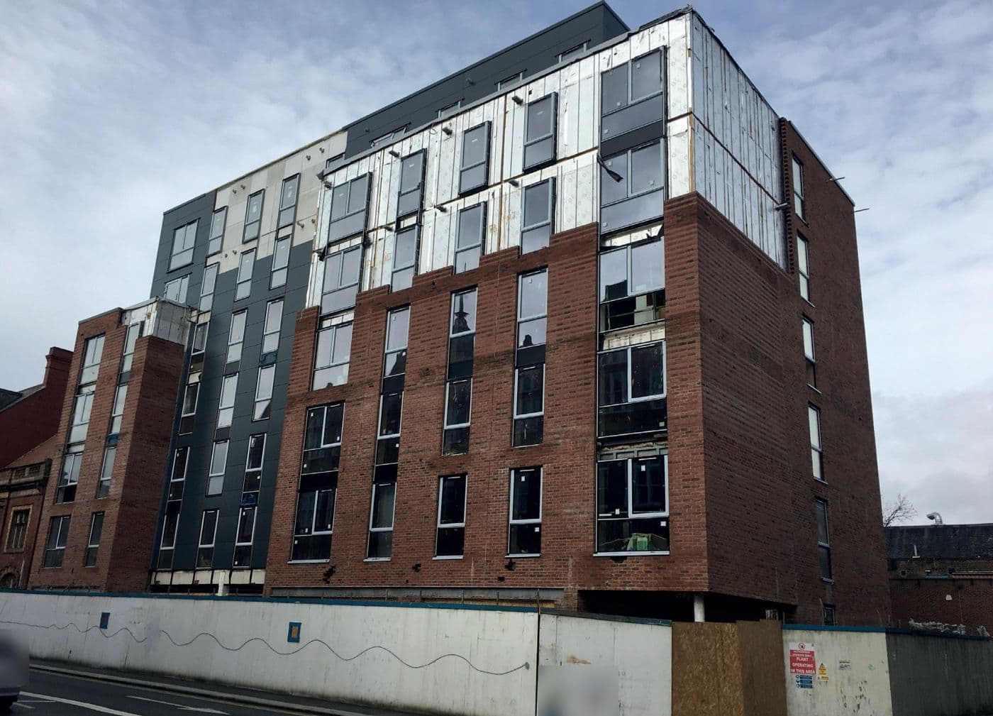 Great Moor Street frontage of the part-built student scheme